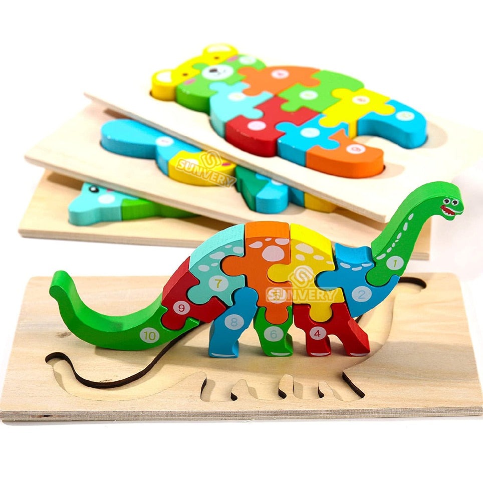 Brinquedo / Jogo Quebra-Cabeça Magnética De Madeira Infantil