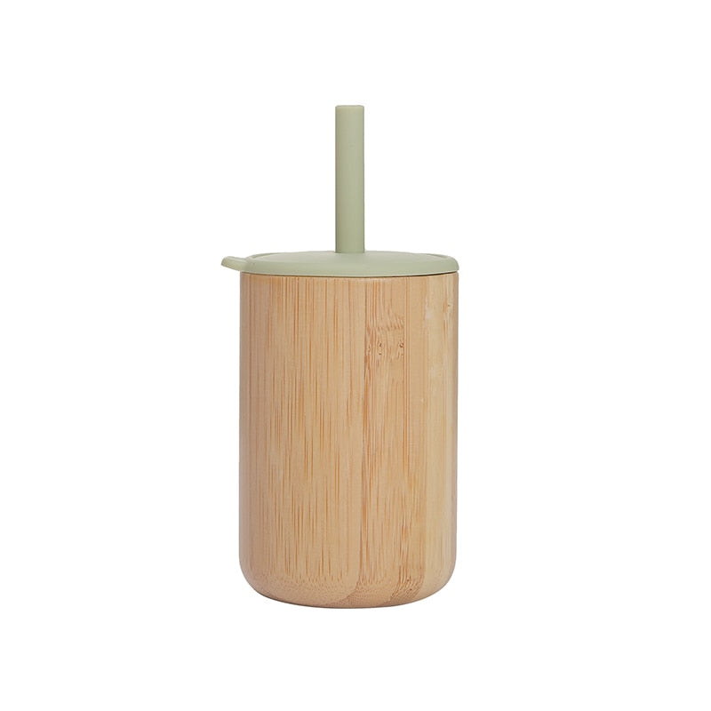 Copo de Bambu com Canudo